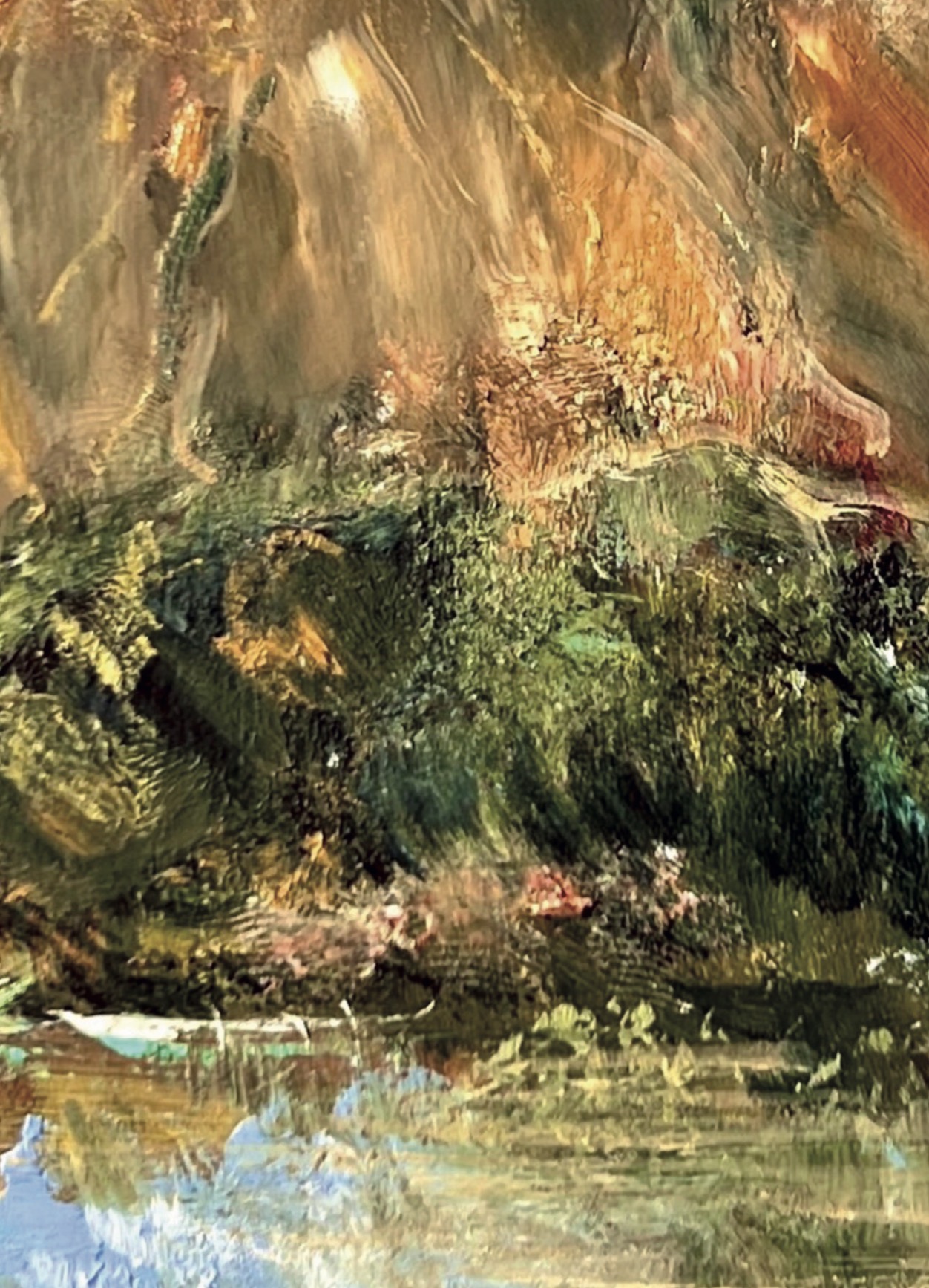 Detail of Coal Heart painting, mine and coal rock in the Donetsk region, Marina Stognieva